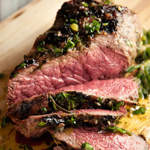 Pan seared steak w caliente herb butter